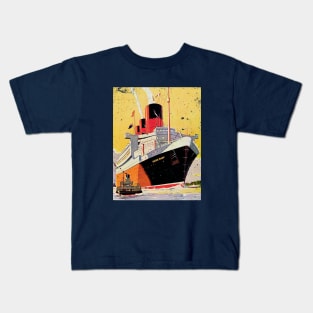 Poster Retro Ship Vintage Cruise Vessel Kids T-Shirt